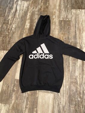 adidas Black Pullover with White Tag Logo